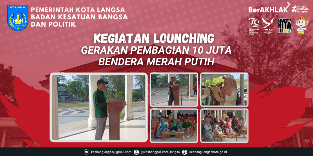 Pj Wali Kota Langsa Launching Gerakan Pembagian 10 Juta Bendera Merah Putih