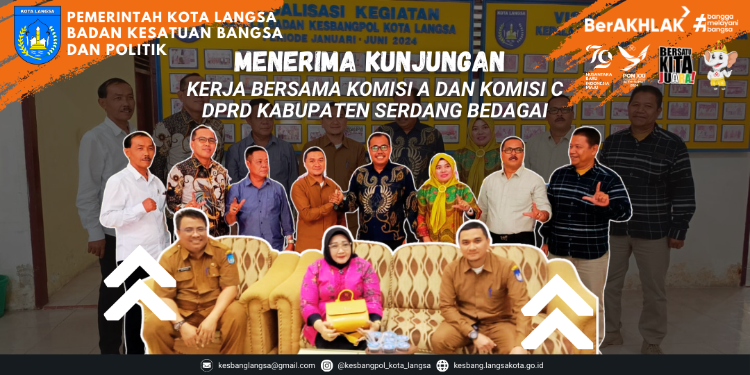 Kepala Badan Kesatuan Bangsa dan Politik Kota Langsa Menerima kunjungan kerja bersama Komisi A dan Komisi C DPRD Kabupaten Serdang Bedagai