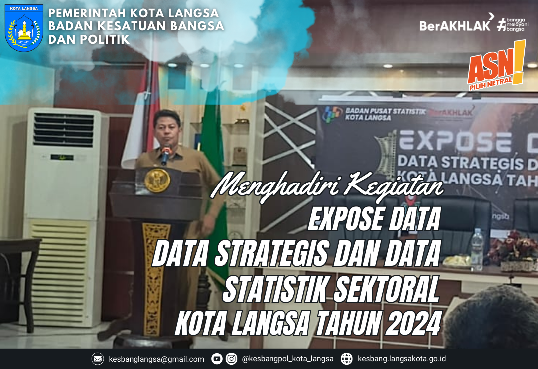 Kepala Badan Kesatuan Bangsa dan Politik Kota Langsa Menghadiri Kegiatan Expose Data Kota Langsa Tahun 2024
