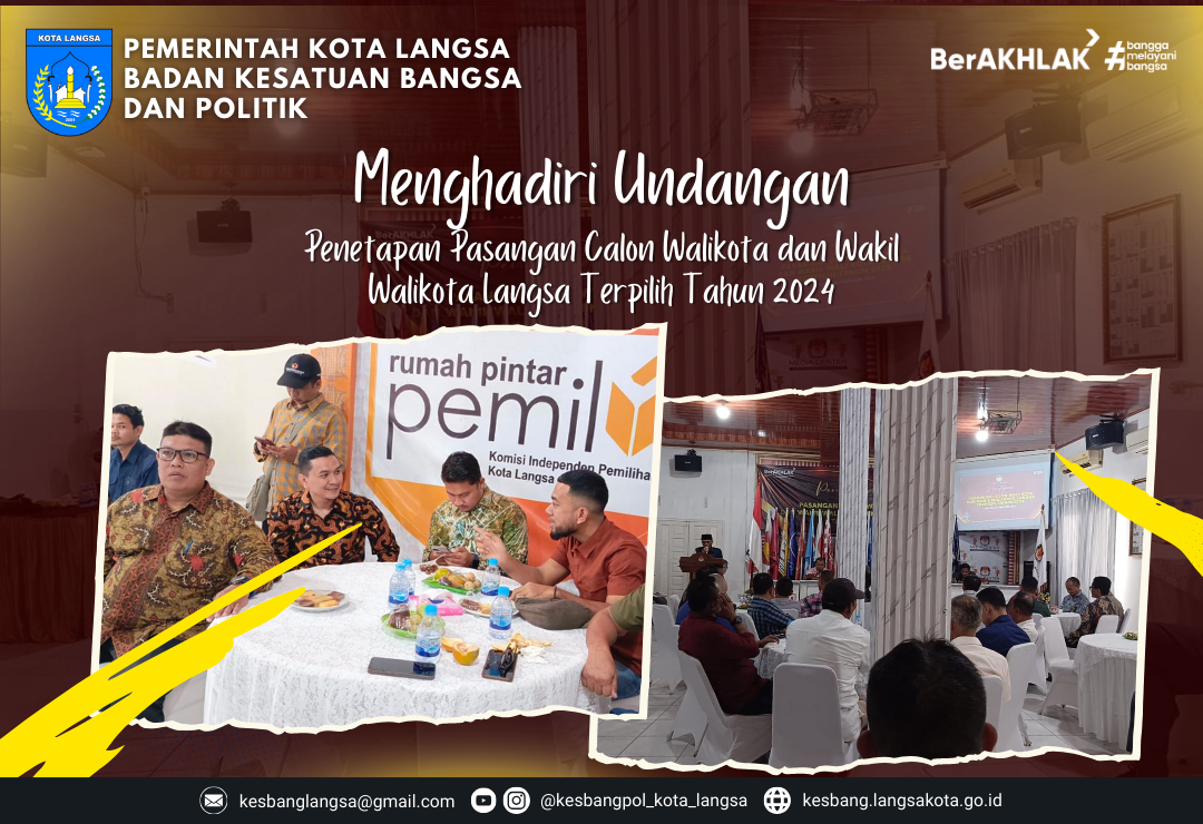 Kepala Badan Kesatuan Bangsa dan Politik Kota Langsa Menghadiri Undangan Penetapan Pasangan Calon Walikota dan Wakil Walikota Langsa Terpilih Tahun 2024