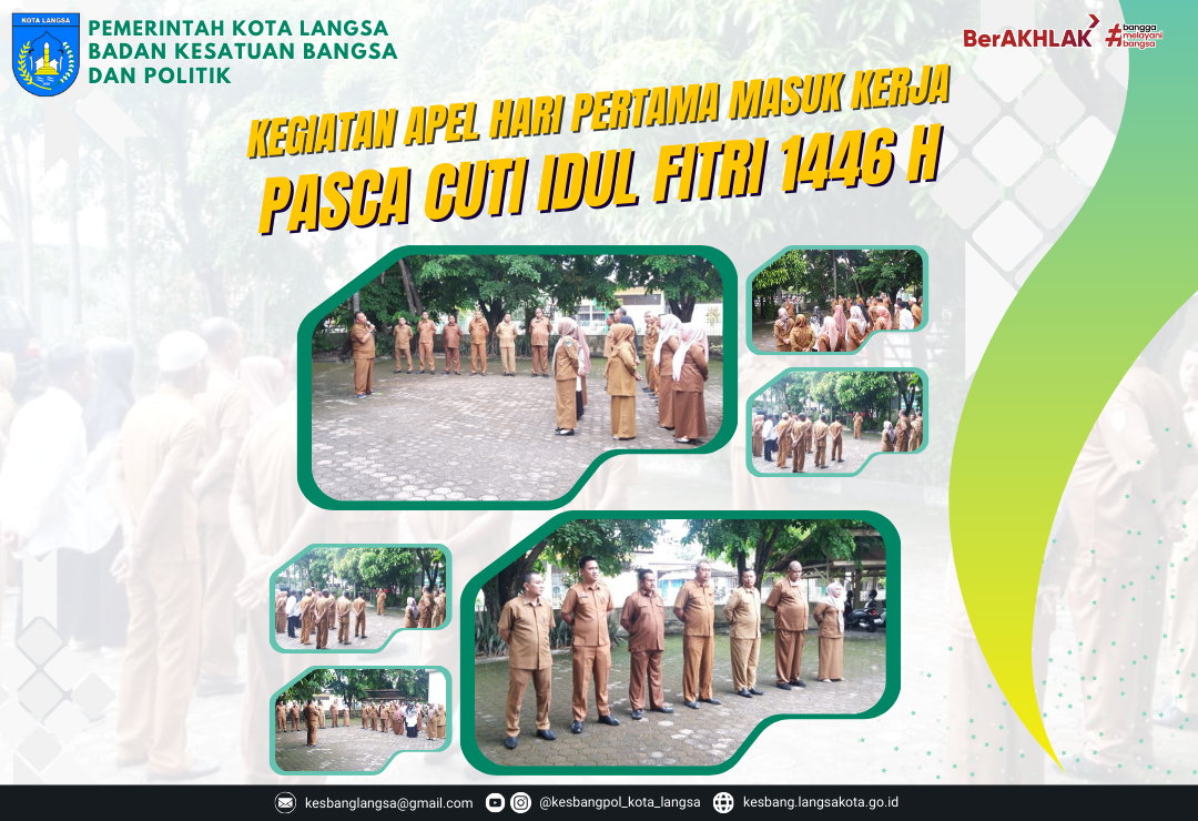 Kegiatan apel perdana setelah libur cuti Idulfitri 1446 H